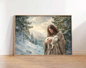 Jesus Leaves the 99 Print: Modern Christian Art (Digital Download)