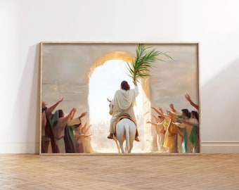 Jesus Triumphal Entry Print - Palm Sunday Easter Wall Art