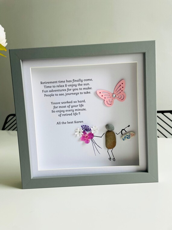 Beautiful Handmade Frame Retirement Poem Flowers Retire Etsy