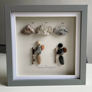 Handmade Pebble Art Frame: Scottish Munro Bagger Gift - Munros - Complete - Hill Climber - Walker - Scotland - Hill Walking -
