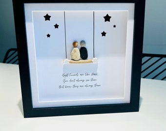 Best friends are like stars you don’t always see them but know they are always there friendship gift - frame - pebble art - bestie - BFF -