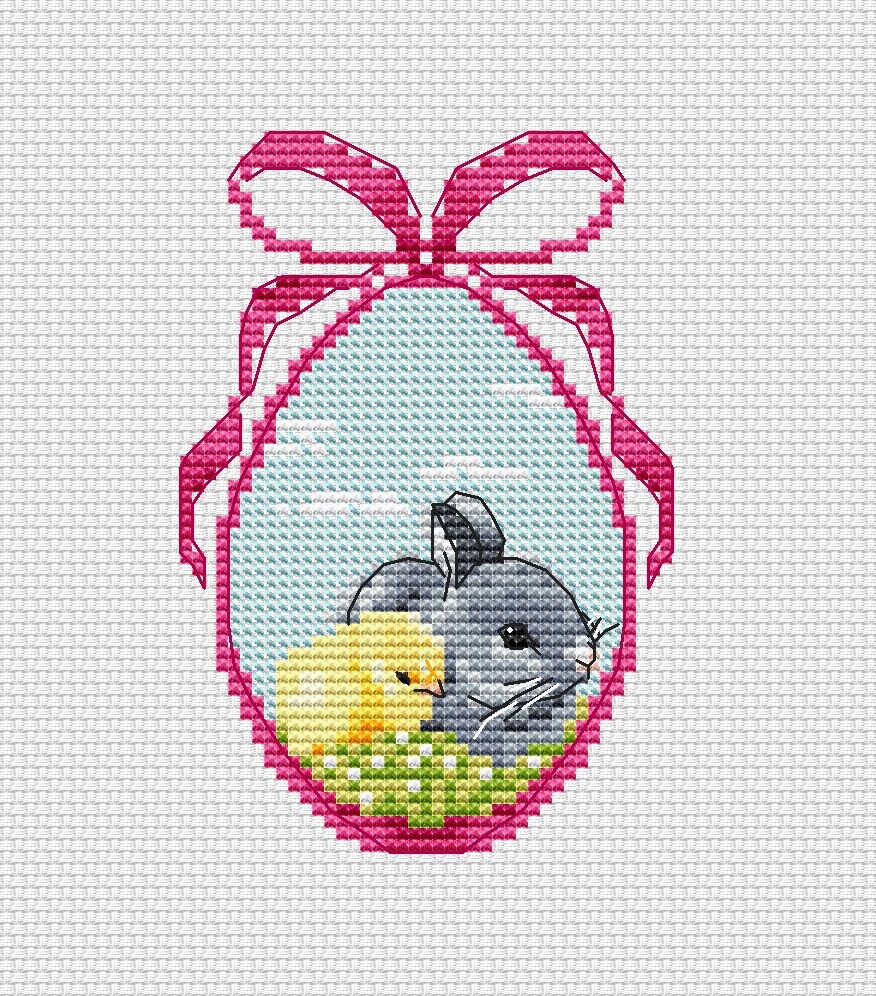 Easter Cross Stitch Pattern Easter Chick Bunny Cross Stitch Egg Art DIY