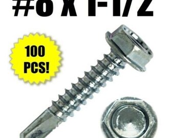BCP110 400 Qty Assorted #8 Zinc Hex Washer Head TEK Self Drilling Sheet Metal Screws