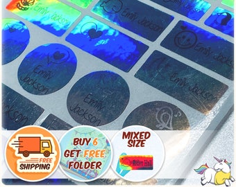 Holographic Waterproof Name, Stickers Daycare Labels, Personalized Name Labels, Custom Label