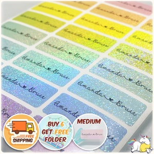Glitter Waterproof Name Stickers Daycare Labels Personalized Name Labels Custom Label