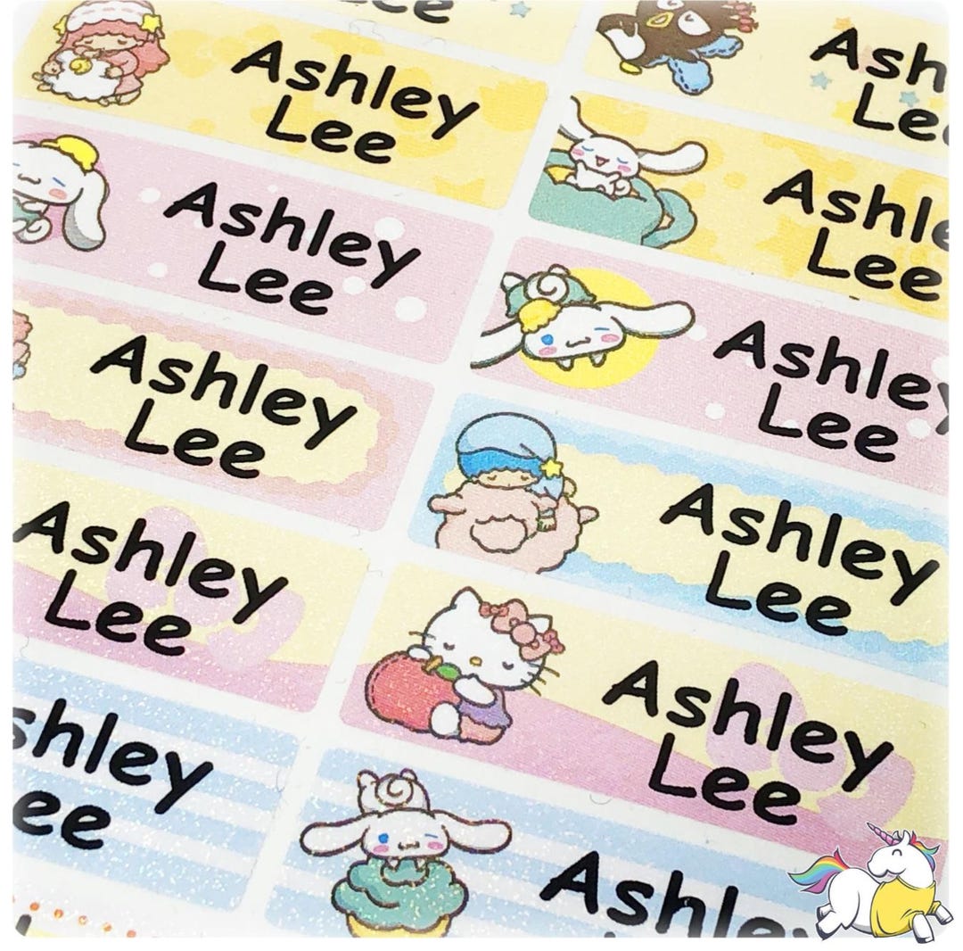 Personalized School Stickers and Labels - Glitter Waterproof Name ...