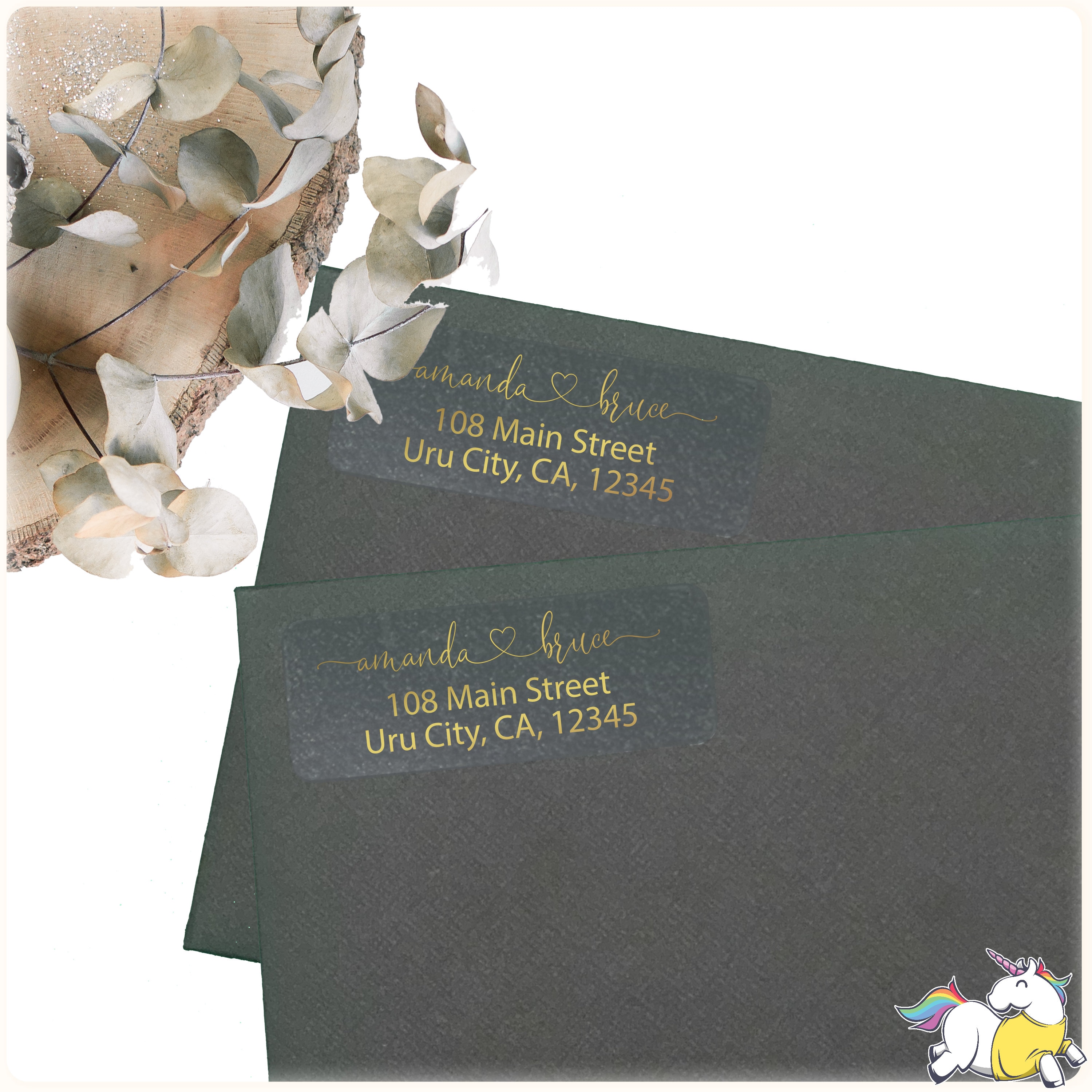 30 Return Address Label, Clear Address Labels, Return Gifts, Custom ...