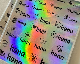Holographic Waterproof Name, Stickers Daycare Labels, Personalized Name Labels, Custom Label