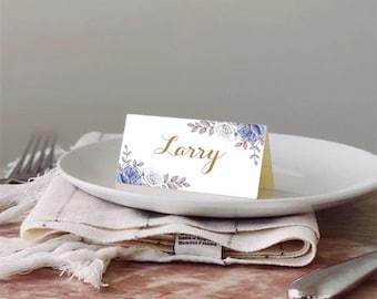 Tarjeta de lugar de mesa de boda con lámina real de 8,9 x 5 cm (plegada), ideal para bodas, cenas y banquetes.