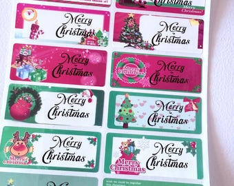 Pegatinas personalizadas de Feliz Navidad / Etiquetas de regalo "De" a "Para" / Etiquetas navideñas personalizadas / Pegatinas con nombre