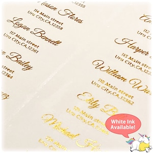 30 White Glossy Guest Address Labels, Wedding Guest Address Labels, Address Labels, Address Labels, Custom Stickers, Personalized Labels