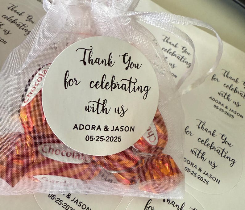Gold Foil Thank You Sticker, Thank You for Celebrating With Us Stickers ...
