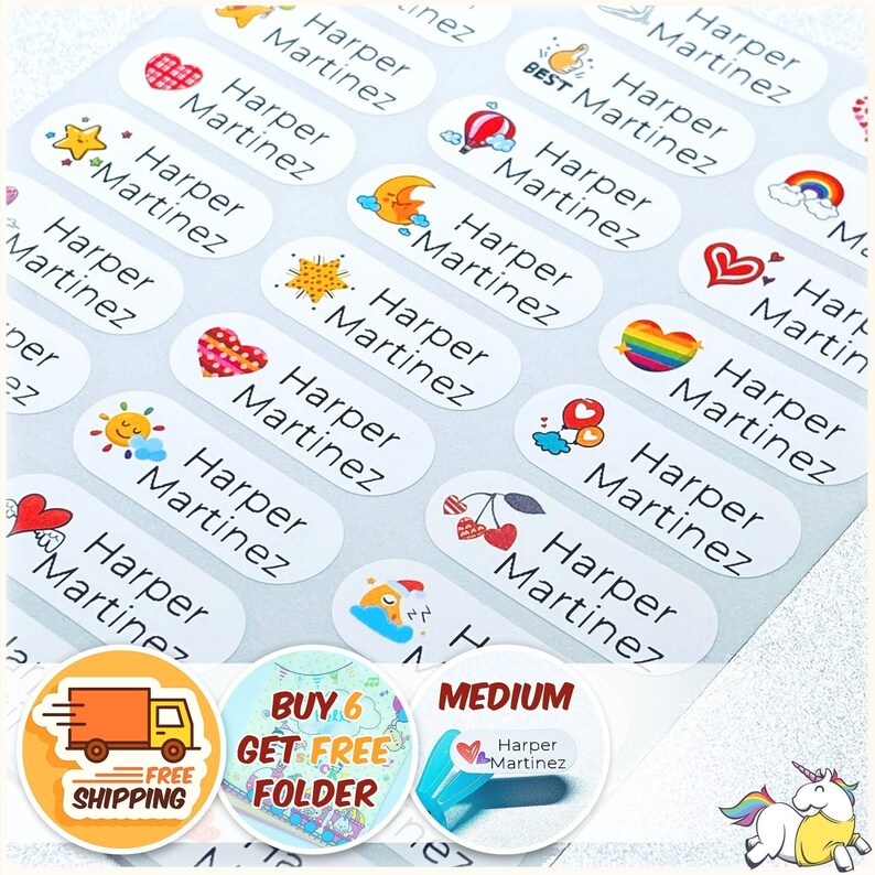 Waterproof Name Stickers Waterproof Name Stickers Daycare Etsy