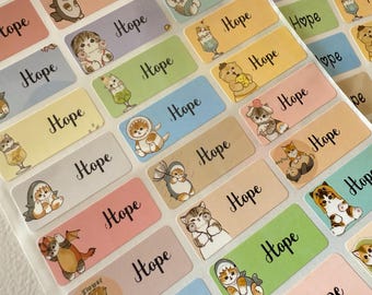 Pegatinas y etiquetas escolares personalizadas: bonitas pegatinas impermeables con nombres para guarderías, campamentos infantiles, regreso a clases, etiquetas con nombres personalizadas