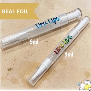 60 (1.75X0.66&quot;) Clear Foil Labels Personalized Cuticle Pen, Lash Stickers, Lip Gloss Stickers, Eyelash Tube  Labels wedding bubble stickers
