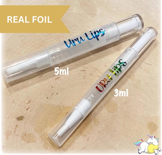 60 (1.75X0.66") Clear Foil Labels Personalized Cuticle Pen, Lash Stickers, Lip Gloss Stickers, Eyelash Tube  Labels wedding bubble stickers