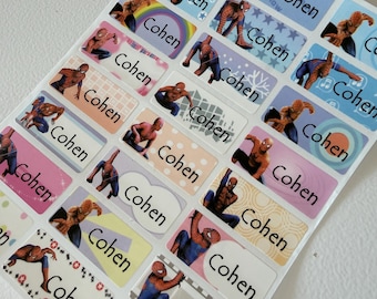 Pegatinas y etiquetas escolares personalizadas: bonitas pegatinas impermeables con nombre para guarderías, campamentos infantiles, vuelta al cole. Etiquetas personalizadas.
