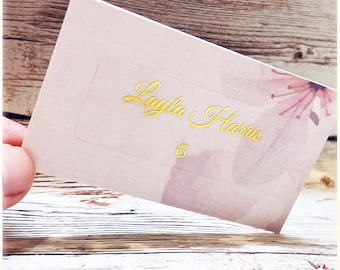 30 (2.625X1") Clear Wedding Table Place Card Sticker with table number, Place Card Name Sticker, RSVP Name sticker.