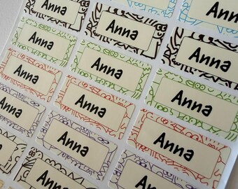 Personalized School Stickers and Labels - Cute Waterproof Name Stickers for Daycare, Kids Camp, Back to School, Custom Name Labels
