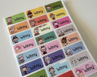 Pegatinas y etiquetas escolares personalizadas y regalo: pegatinas impermeables con nombre para guarderías, campamentos infantiles, regreso a clases, etiquetas con nombre personalizadas