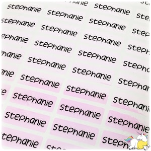 Pink Holographic Waterproof Name Stickers, Daycare Labels, Personalized Name Labels, Custom Label