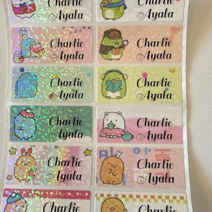 Personalized School Stickers and Labels - Glitter Waterproof Name Stickers for Daycare, Back to School, Custom Name Labels