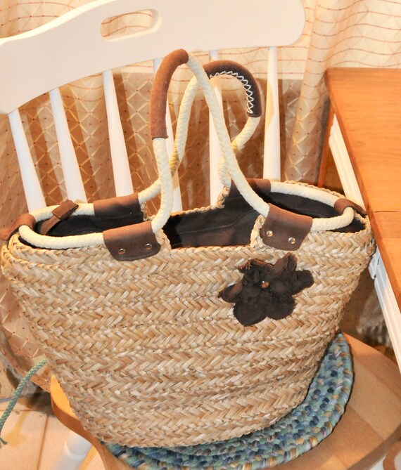 Large Straw Bag With Handles Large Tote Basket Bag With Rope 