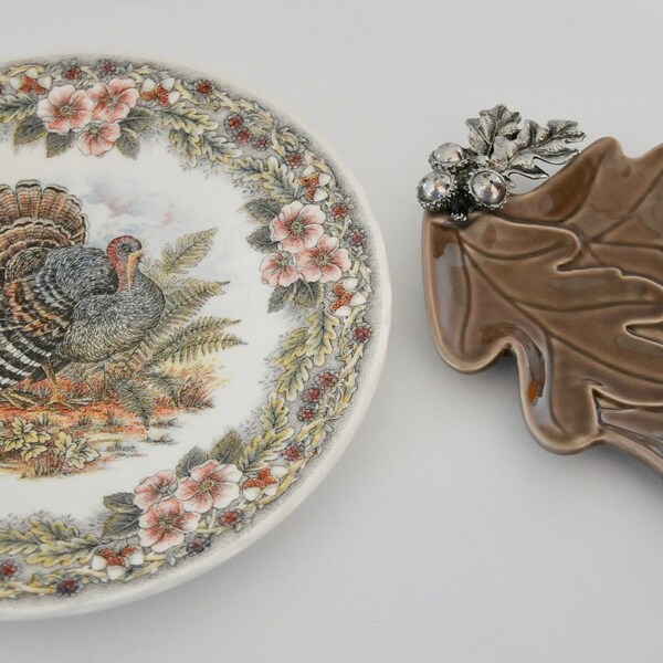 Thanksgiving serving plates, Thanksgiving decor, Turkey plate, tid-bit plate, Autumn decor, Autumn plates, Fall decor
