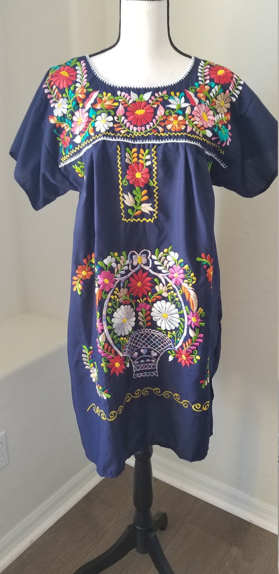 Women's Mexican Embroidered Puebla Knee Length Boh