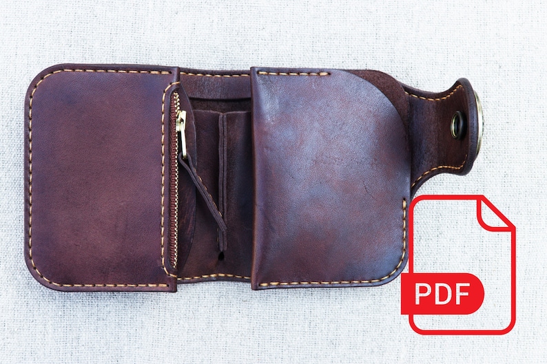 Pattern Leather Classic Biker Wallet / DIY Leather / PDF | Etsy