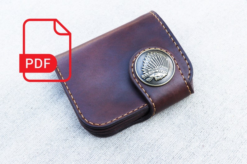Pattern Leather Classic Biker Wallet / DIY Leather / PDF Etsy