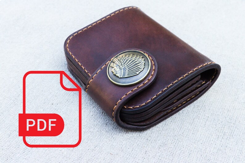 Pattern Leather Classic Biker Wallet / DIY Leather / PDF | Etsy