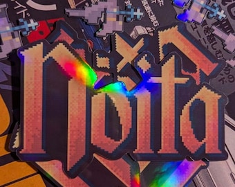 Pegatina laminada resistente a la intemperie con el logotipo de Noita - Juegos, Roguelike, Roguelite