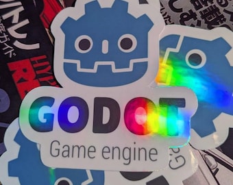 Adhesivo laminado resistente a la intemperie con el logotipo de GODOT Game Engine: programador, desarrollador de juegos, codificador, codificación