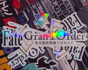 Pegatina laminada resistente a la intemperie con el logotipo de Fate/Grand Order - Juegos, Anime, FGO, Type-Moon