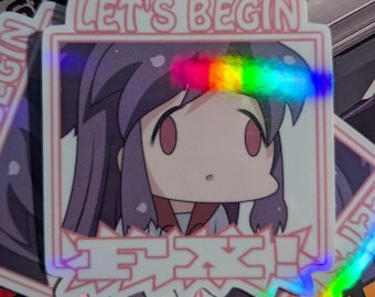 ¡Comencemos con FX! Pegatina laminada resistente a la intemperie Ai-Mai-Mi - Anime, Retro, Ai, Mai, Mi, Ponoka, Meme