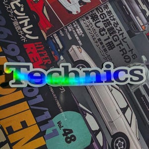 Technics logo weatherproof laminated sticker - DJ, music, musician, producer, turntablism