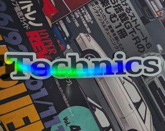 Technics logo weatherproof laminated sticker - DJ, music, musician, producer, turntablism