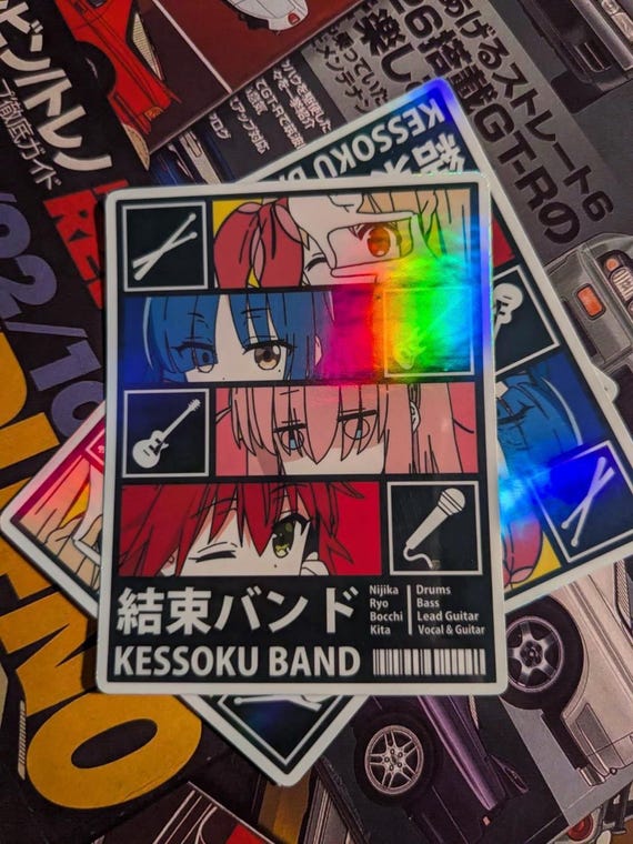 Kessoku Band Bocchi the Rock! weatherproof laminated sticker - Anime, Music, Hitori Goto