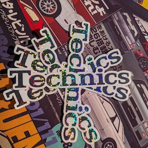 Technics logo weatherproof laminated sticker - DJ, music, musician, producer, turntablism