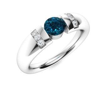 Londoner Blautopas-Ring-925er Sterlingsilber-Topas-Herrenring-Statement-Ring-Ehering-Natürlicher Blautopas-Ring-Einzigartiger Herrenring-Geschenk für Ihn