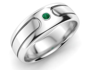 Emerald Gemstone man Ring in 925 Sterling Silver Statement Ring Handmade Silver Ring AAA Quality Emerald Ring Personalized Wedding Ring