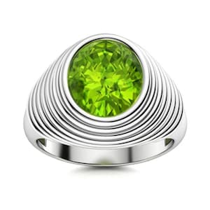 Natural AAA Peridot Gemstone Ring, 925 Sterling Silver Ring, AAA Quality Peridot Ring, Handmade Silver Men Ring, Wedding Ring, 14k Gold over