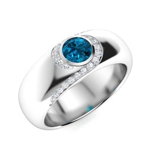 London Blue Topaz Ring-925Sterling Silver-Topaz Mens Ring-Statement Ring-Wedding Ring-Natural blue topaz ring-Men&#39;s unique Ring-Gift for Him