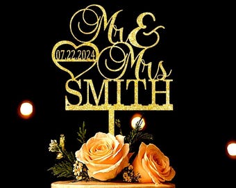 Heart Wedding Cake Topper, Anniversary sign