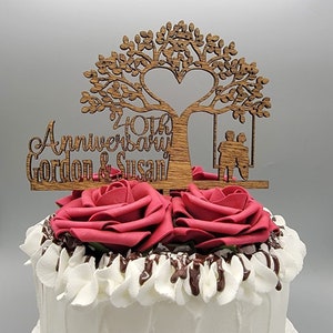 50th Anniversary cake topper, 10th Anniversary Cake Topper, 25th Anniversary Cake Topper, 35th Anniversary Topper,