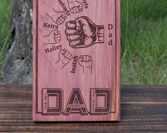 Engraved  Desk Plaque for Father Grandpa made From Cedar or Pine – Handmade  Family Keepsake