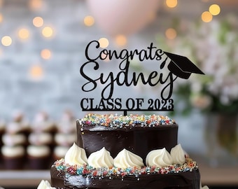 Personalized Graduation Cake Topper 2026: Elegant Party Decoration