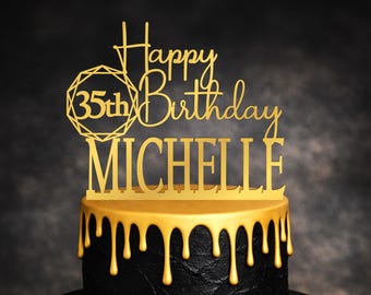 Custom Birthday Cake Topper: Personalized Party Decor