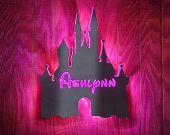 Personalized Princess Castle LED Sign: Girls Nursery Nightlight